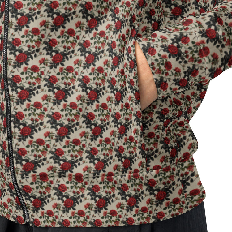 Unisex All-Over Print Rose Pattern Track Jacket - Stylish Casual Wear for All Occasions