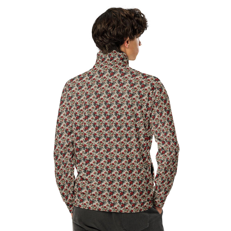 Unisex All-Over Print Rose Pattern Track Jacket - Stylish Casual Wear for All Occasions