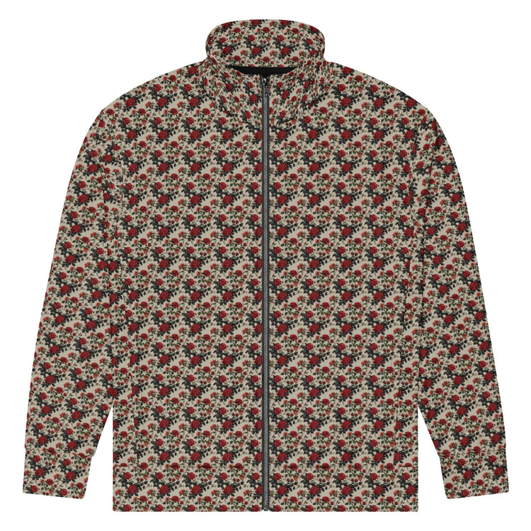 Unisex All-Over Print Rose Pattern Track Jacket - Stylish Casual Wear for All Occasions