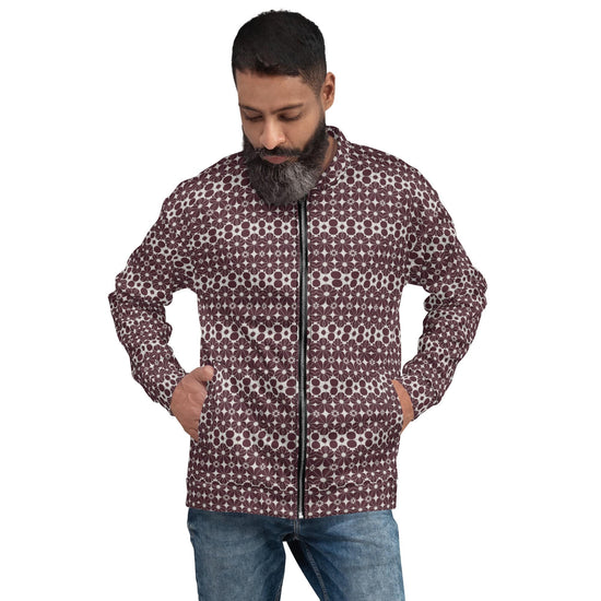 Chaqueta bomber con estampado integral de moda para hombre: estilo casual con diseño único