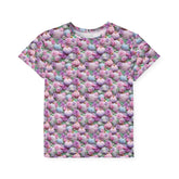 Kids Sports Jersey, Fun Floral Pattern T-Shirt for Young Athletes, Perfect for Birthdays, Sports Events, or Casual Outings