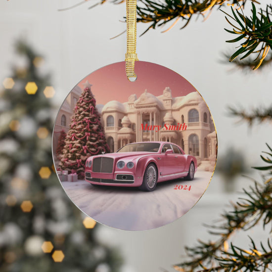 Personalized Acrylic Christmas Ornament - Holiday Decor, Festive Gift, Custom Name Keepsake, Car Theme, Family Celebration