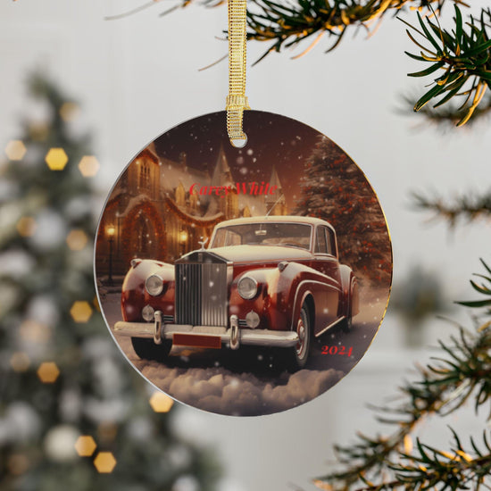Vintage Car Acrylic Ornaments, Personalized Holiday Decor, Christmas Tree Hanging, Collectible Keepsakes, 2021 Memories, Winter Home