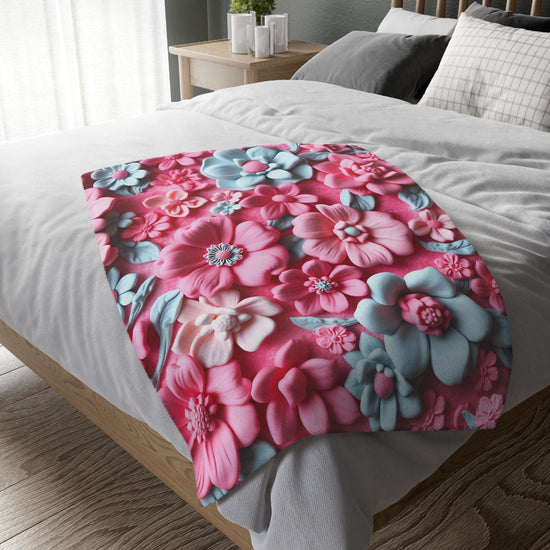 Floral Microfiber Two- Sided Blanket, Cozy Home Decor, Soft Pet Blanket, Chic Gift for Her, Spring Vibes, Garden Lover&