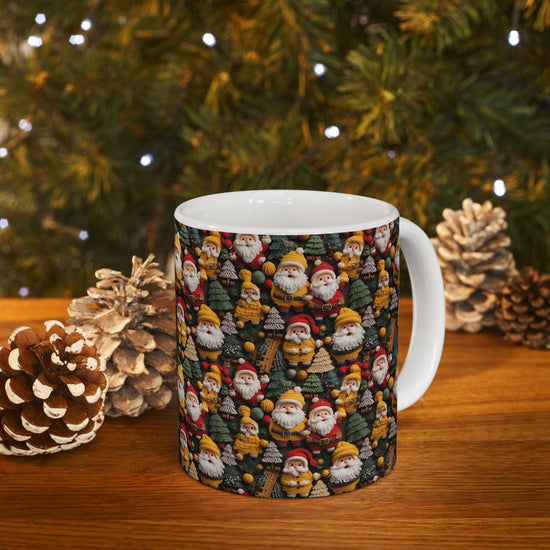 Festive Santa Ceramic Mug - Perfect for Holiday Cheer, Christmas Gift, Winter Decor, Seasonal Coffee Cup, 11oz, 15oz