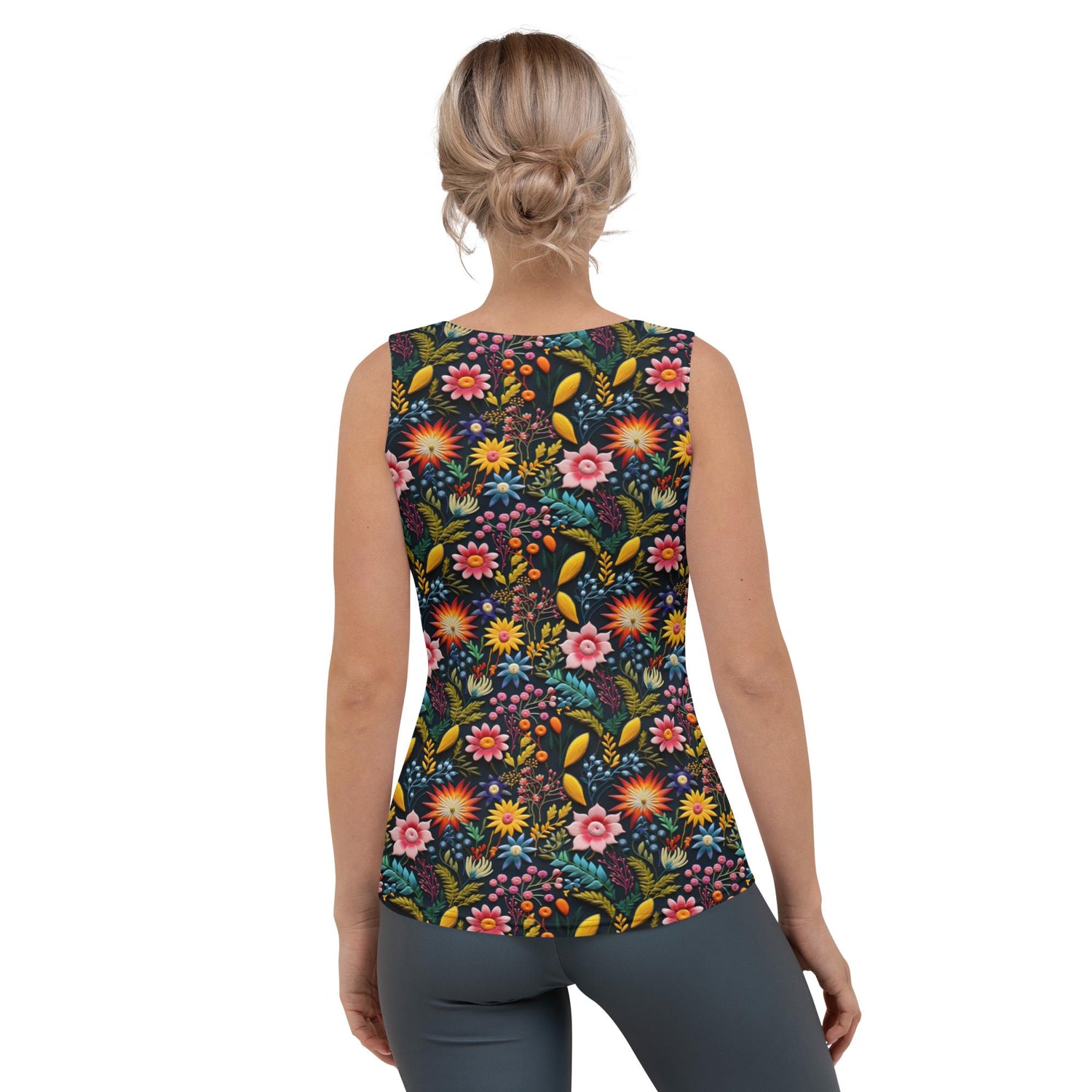 Floral Pattern Sublimation Cut & Sew Tank Top - Custom Female Apparel