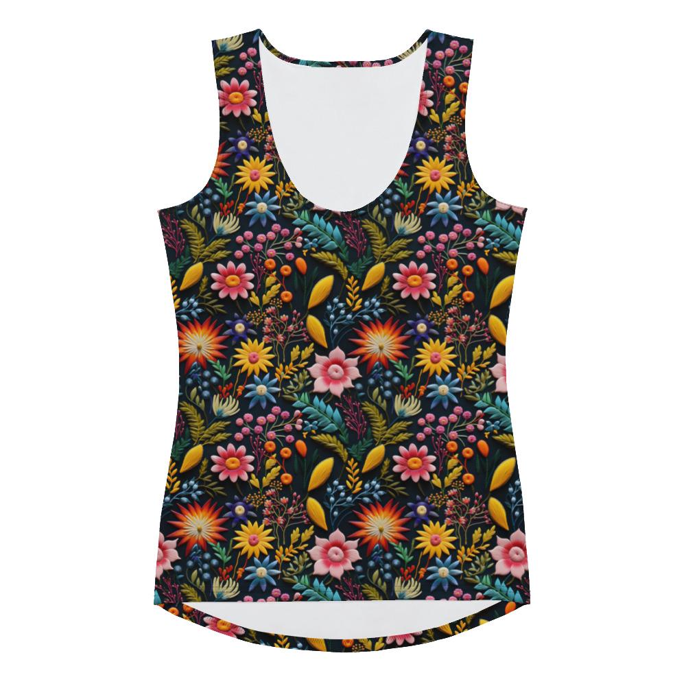 Floral Pattern Sublimation Cut & Sew Tank Top - Custom Female Apparel