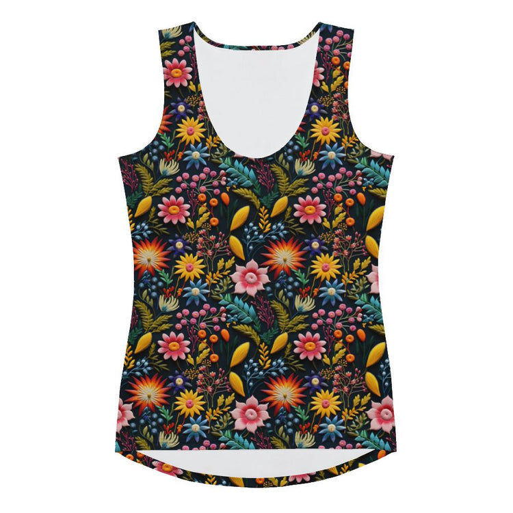 Floral Pattern Sublimation Cut & Sew Tank Top - Custom Female Apparel