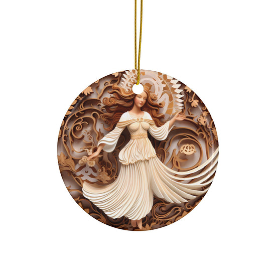 Elegant Decorative Ceramic Ornaments with Ethereal Design, Perfect for Holiday Decor, Gift Giving, Home Accent, Unique Keepsake