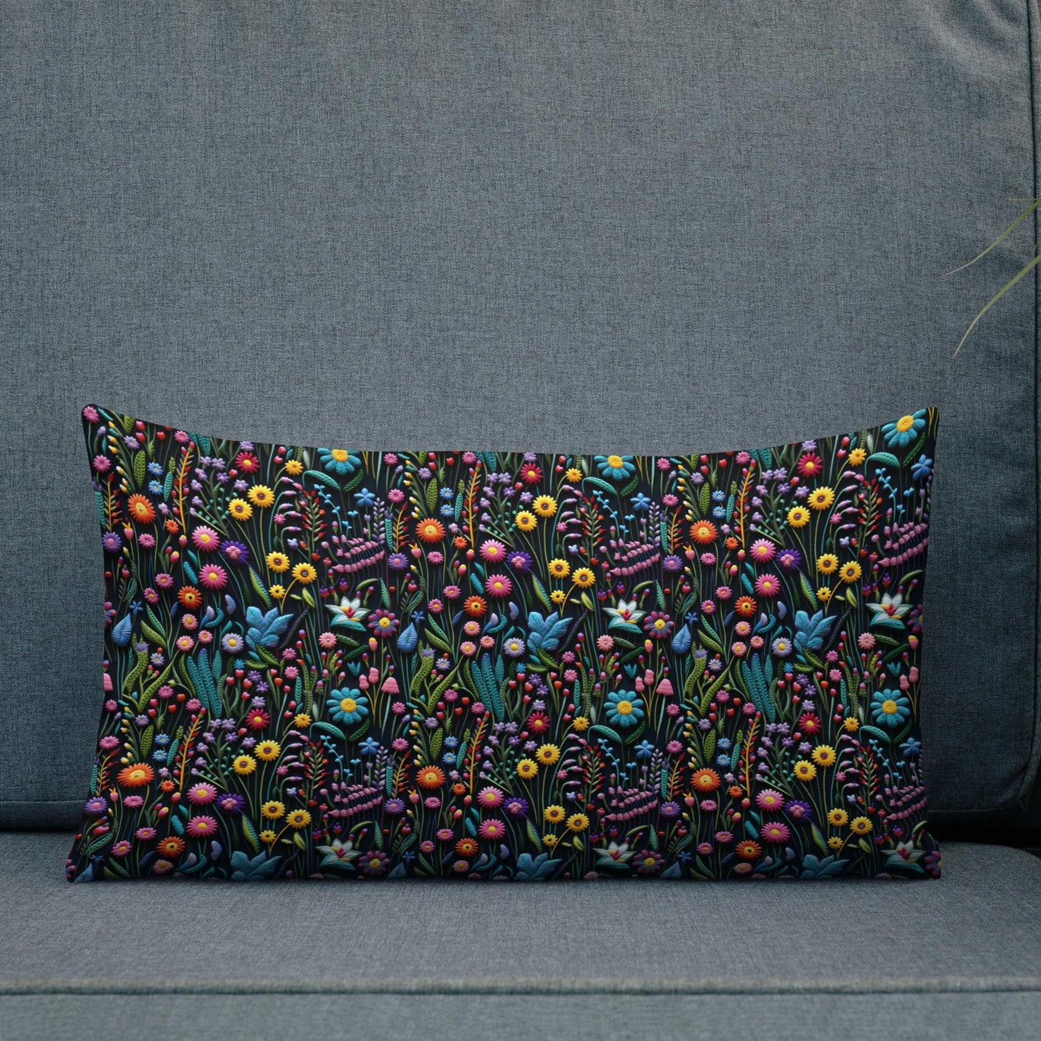 Premium Floral All-Over Print Throw Pillow - Soft Couch & Bed Cushion for Cozy Decor