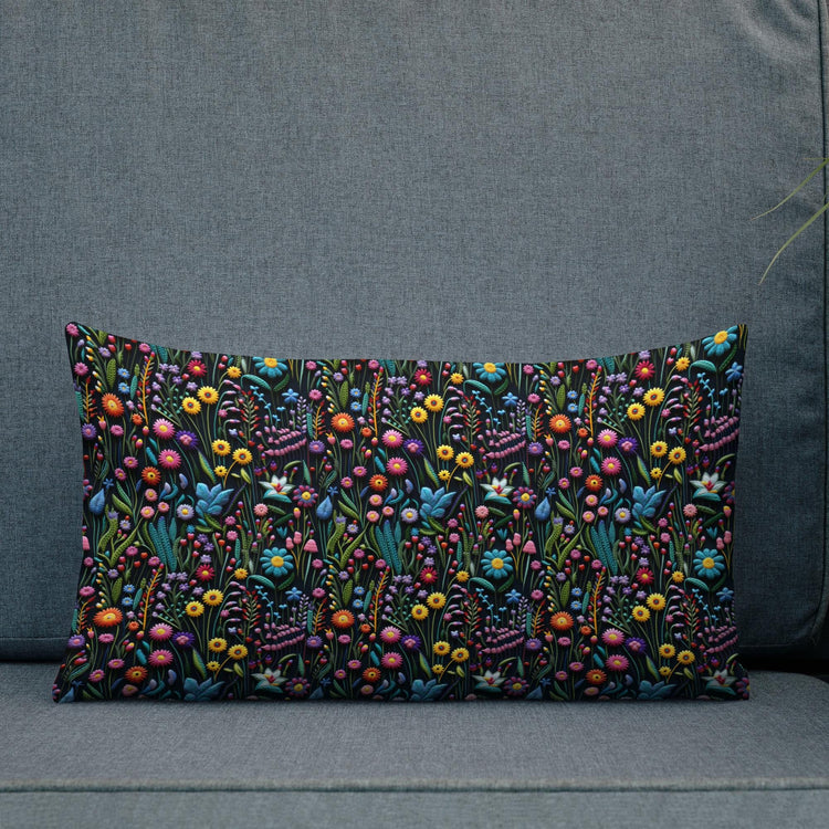 Premium Floral All-Over Print Throw Pillow - Soft Couch & Bed Cushion for Cozy Decor