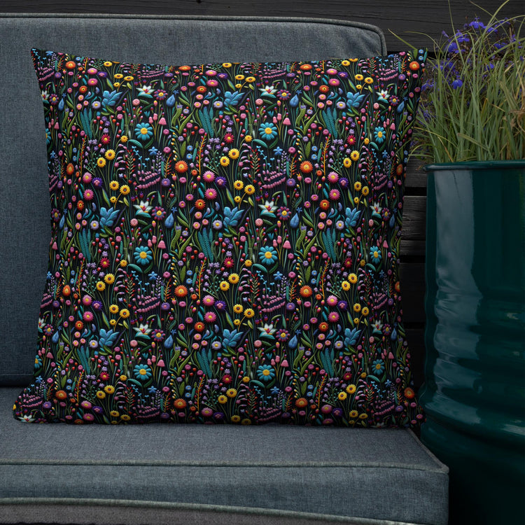 Premium Floral All-Over Print Throw Pillow - Soft Couch & Bed Cushion for Cozy Decor