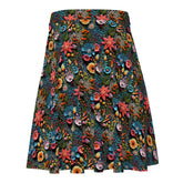 Vibrant All-Over 3D Threaded Floral Print Skater Skirt | Feminine Summer Style | Customizable Sizes