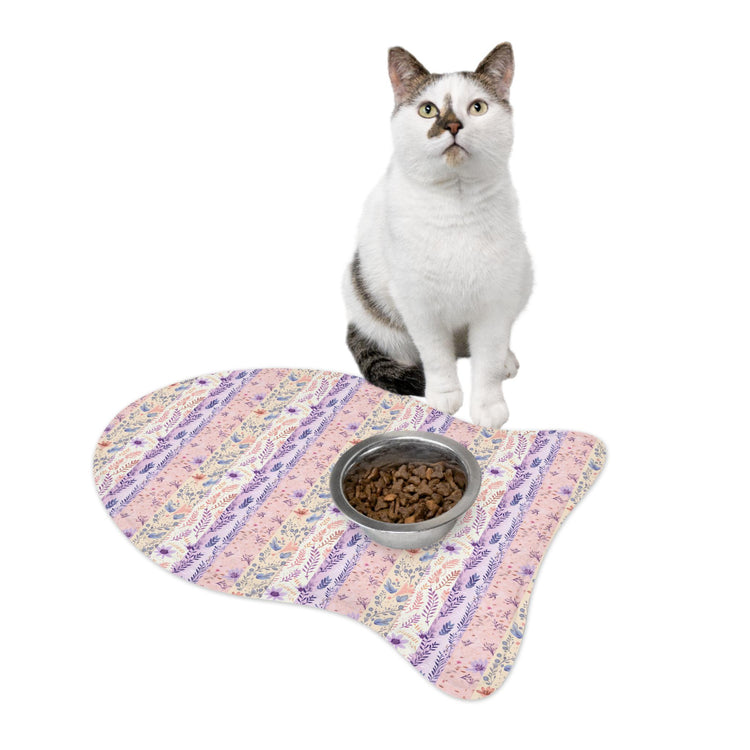 Floral Pet Feeding Mats for Stylish Dining, Dog Dish Mat, Kitty Bowl Mat, Non-Slip Animal Feeding Pad, Pet Decor Gift