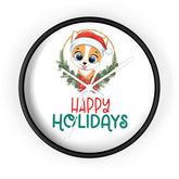 Holiday Santa Pet Wall Clock, Kitchen Clock, Xmas Gift, Best Gift, Colleague Gift, Gift for Veterinarian
