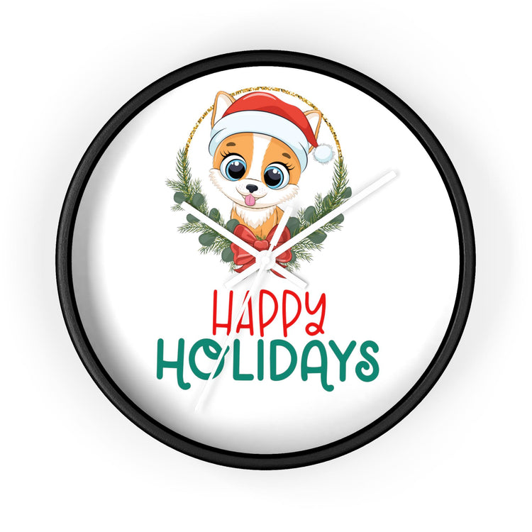 Holiday Santa Pet Wall Clock, Kitchen Clock, Xmas Gift, Best Gift, Colleague Gift, Gift for Veterinarian