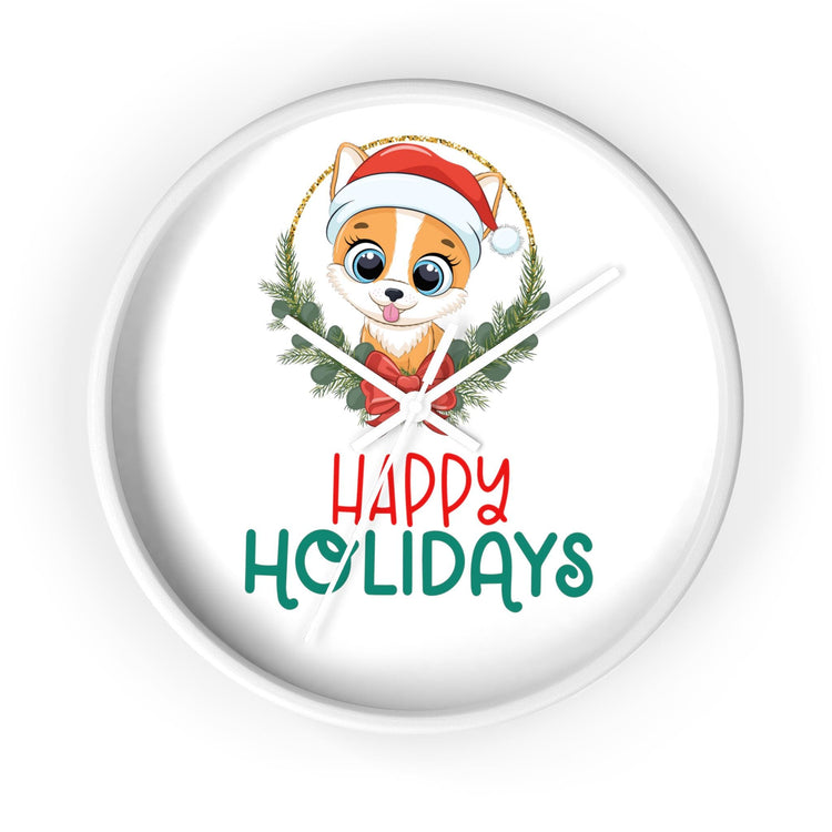 Holiday Santa Pet Wall Clock, Kitchen Clock, Xmas Gift, Best Gift, Colleague Gift, Gift for Veterinarian