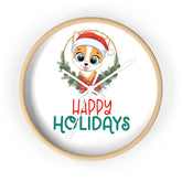 Holiday Santa Pet Wall Clock, Kitchen Clock, Xmas Gift, Best Gift, Colleague Gift, Gift for Veterinarian