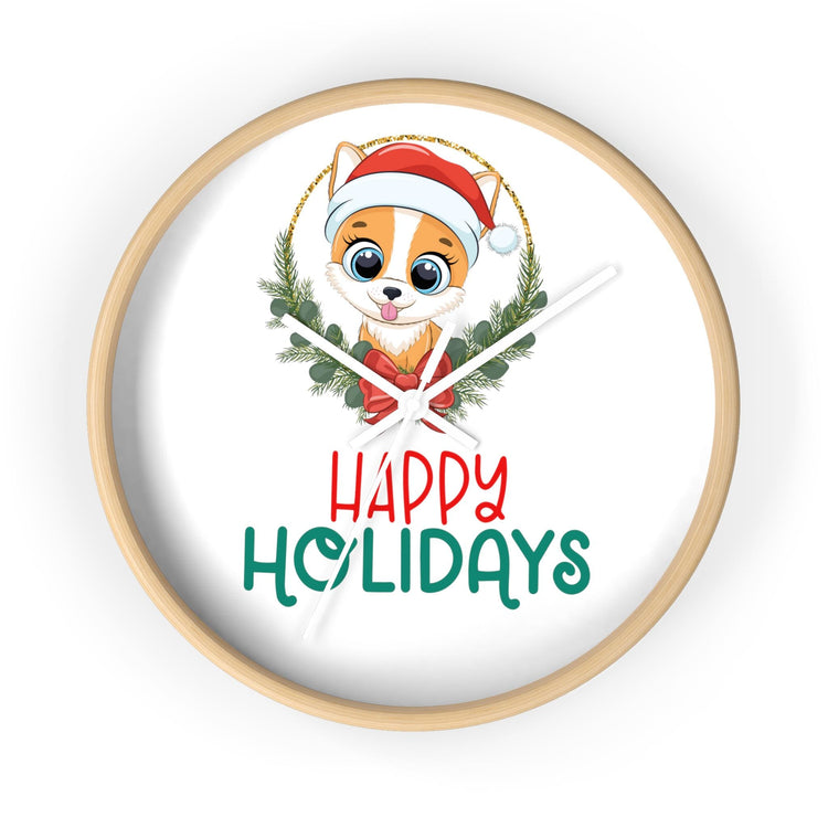 Holiday Santa Pet Wall Clock, Kitchen Clock, Xmas Gift, Best Gift, Colleague Gift, Gift for Veterinarian