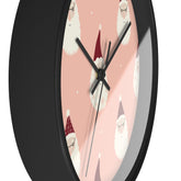 Christmas Wall Clock, Holiday Santa Pattern Clock, Gift for Mom, Xmas Home Decor, All Over Print Wall Art