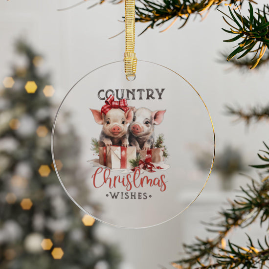 Country Xmas Acrylic Ornaments, Animal Print Holiday Decor, Tree Ornaments on Sale, Perfect Holiday Gifts