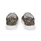 Colorful Floral Pattern Canvas Lace-Up Shoes for Women | Stylish All-Over Print Sneakers | Trendy Floral Footwear
