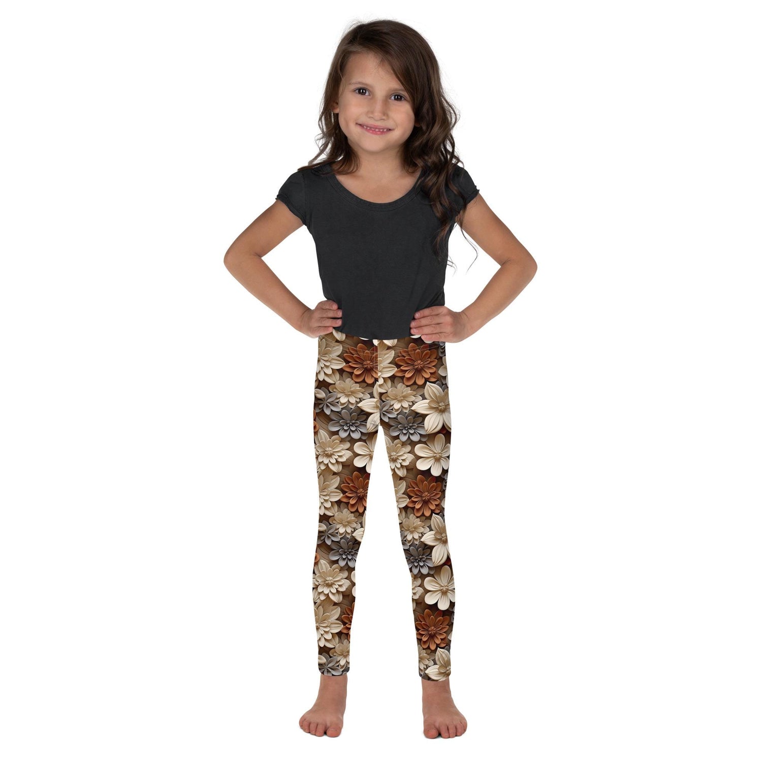Whimsical Floral All-Over Print Leggings for Kids - Soft, Stylish, and Comfortable!