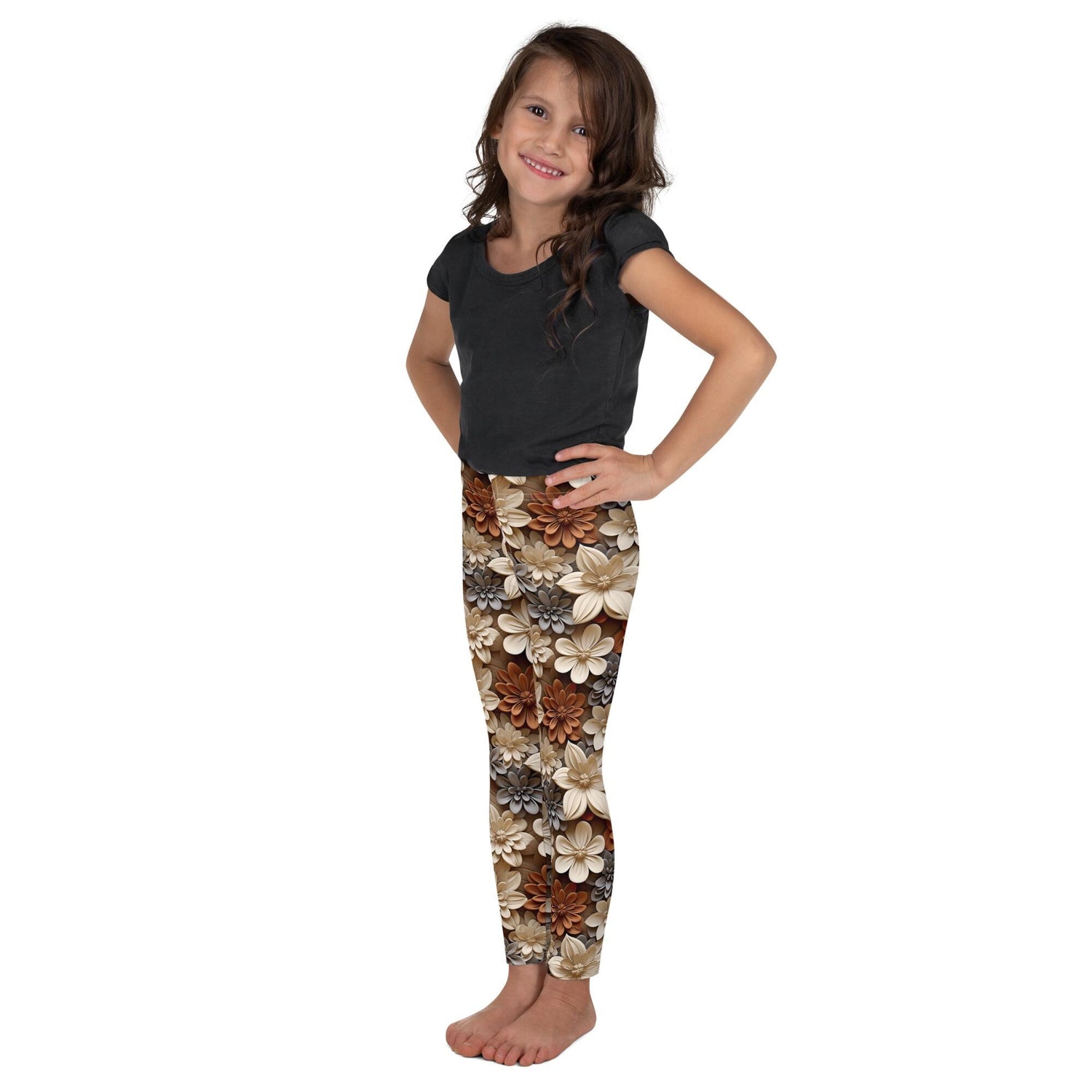 Whimsical Floral All-Over Print Leggings for Kids - Soft, Stylish, and Comfortable!