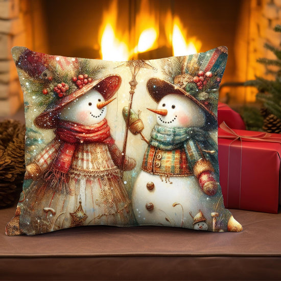 Festive Snowman Pillow, Christmas decor, Holiday gift, Winter home accessory, Cozy throw pillow, Seasonal decoration