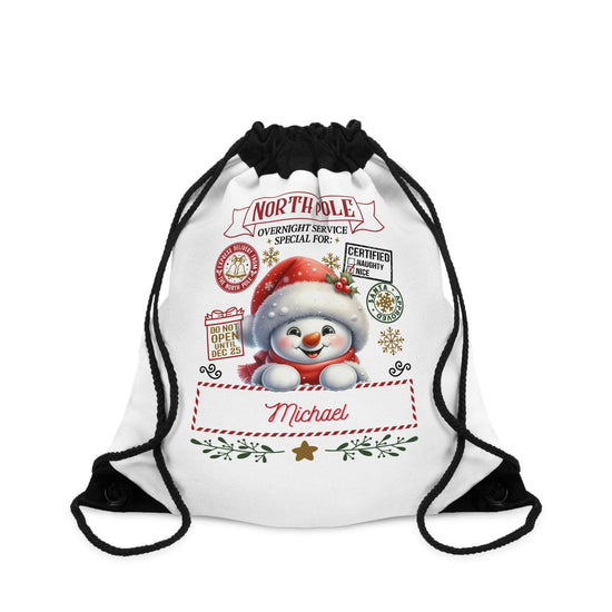 Bolsa con cordón personalizada del Polo Norte, bonito regalo de Navidad, almacenamiento para fiestas, bolsa de Papá Noel para niños, accesorio para el paraíso invernal