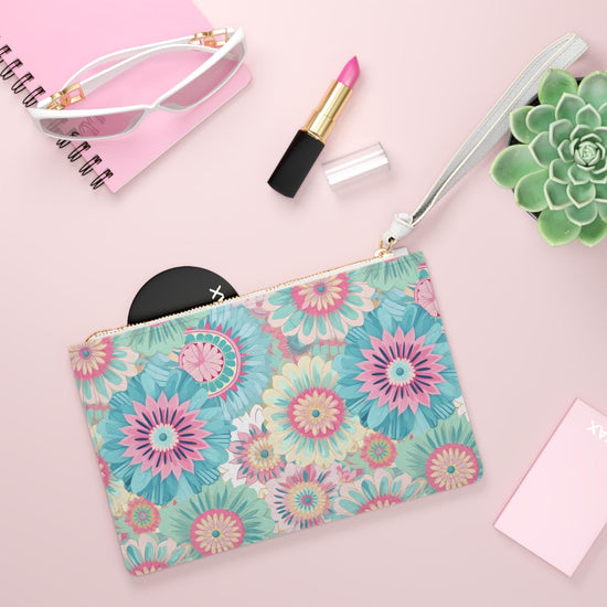Floral Clutch Bag, Spring Accessory, Summer Tote, Unique Gift, Travel Organizer, Stylish Wristlet, Festival Essentials