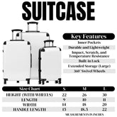 Floral Suitcase for Travel, Stylish Luggage for Women, Unique Vacation Gear, Trendy Travel Accessory, Perfect Gift for Travelers