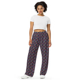 Vibrant Women’s All-Over Print Wide-Leg Pants - Colorful, Comfortable, and Chic