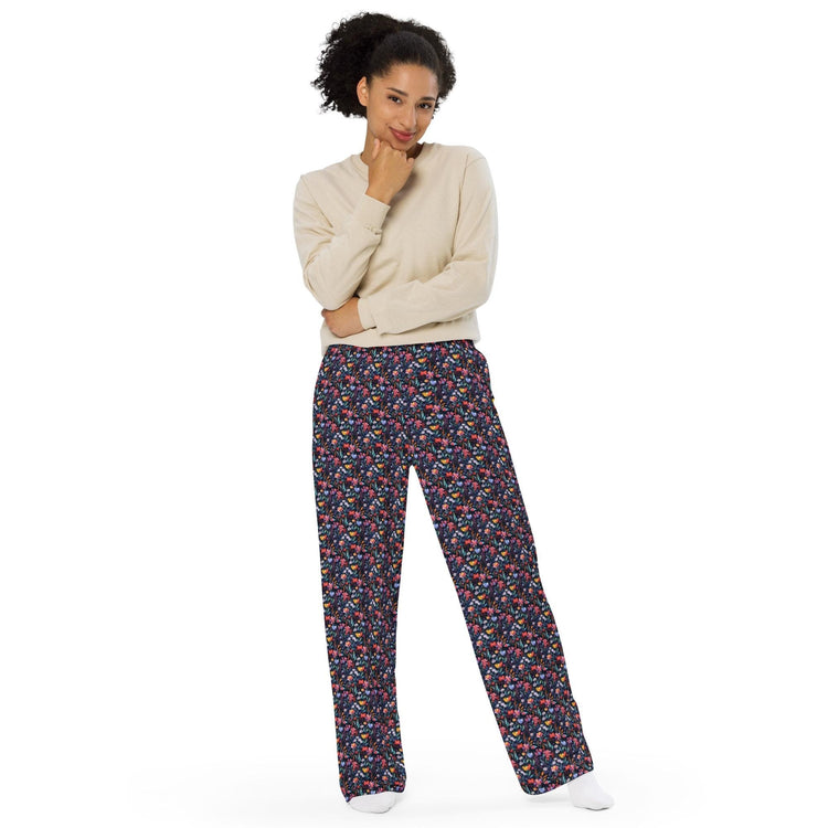 Vibrant Women’s All-Over Print Wide-Leg Pants - Colorful, Comfortable, and Chic