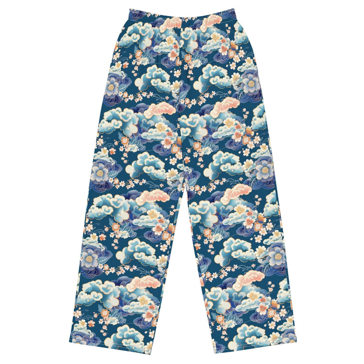 Chinoiserie Delight: Unisex Wide-Leg Relaxed Style Pants – All-Over Print