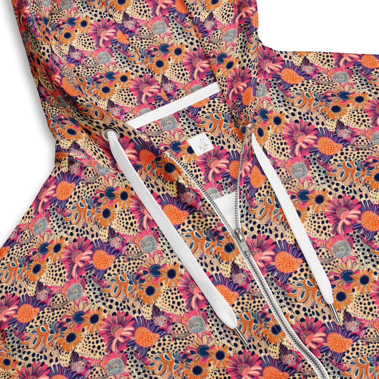 Color Burst: Unisex Vibrant All Over Print Zip Hoodie