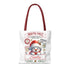 Personalized North Pole Tote Bag, Holiday Gift, Christmas Shopping Bag, Snowman Design, Festive Reusable Shopper