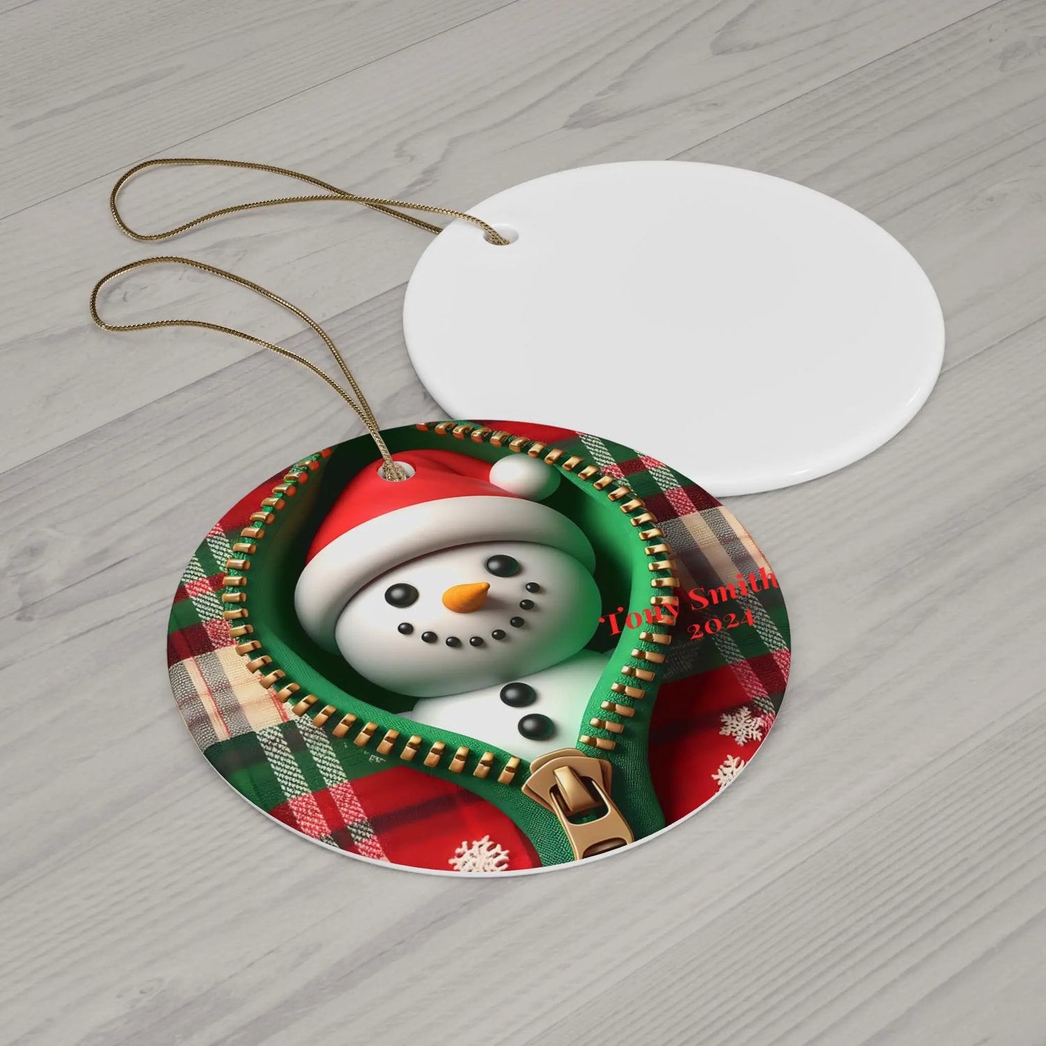 Personalized Snowman Ceramic Ornament, Holiday Decoration, Christmas Gift, Winter Keepsake, Customizable Gift Tag The Aurora Touch