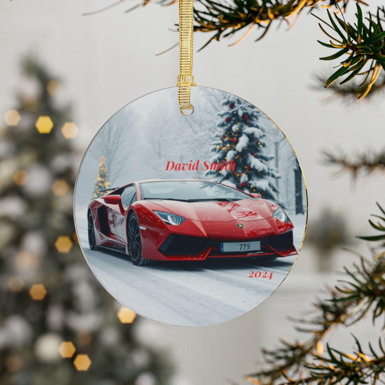 Personalized Acrylic Christmas Ornament - Luxury Car, Holiday Decor, Gift for Car Enthusiasts, Custom Keepsake, Festive Decoration