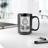 Celestial Black Mug - The Sun Tarot Card Coffee Cup, Mystical Psychic Gift, 11oz 15oz Mug, Tarot Card Readings, Mystic Drinking Cup