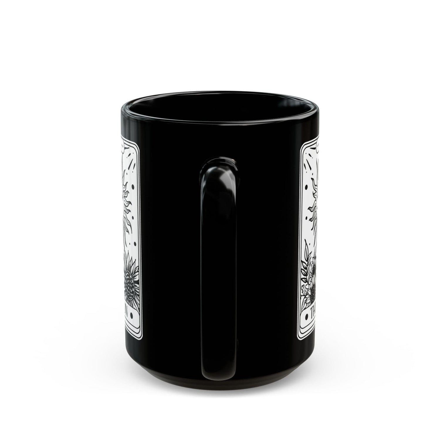 Celestial Black Mug - The Sun Tarot Card Coffee Cup, Mystical Psychic Gift, 11oz 15oz Mug, Tarot Card Readings, Mystic Drinking Cup