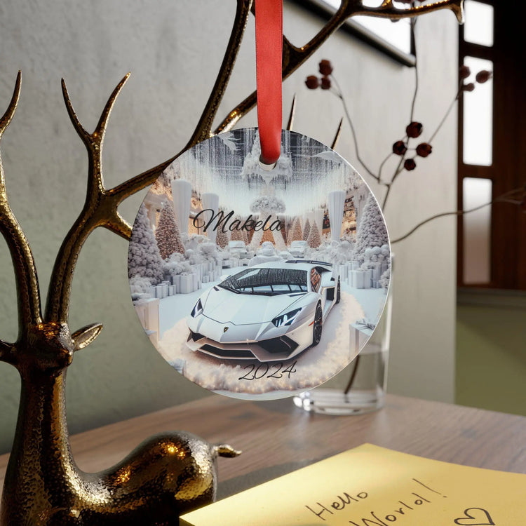 Luxury Car Acrylic Ornament, Personalized Holiday Décor, Christmas Tree Decoration, Unique Gift for Car Enthusiasts, Lamborghini The Aurora Touch