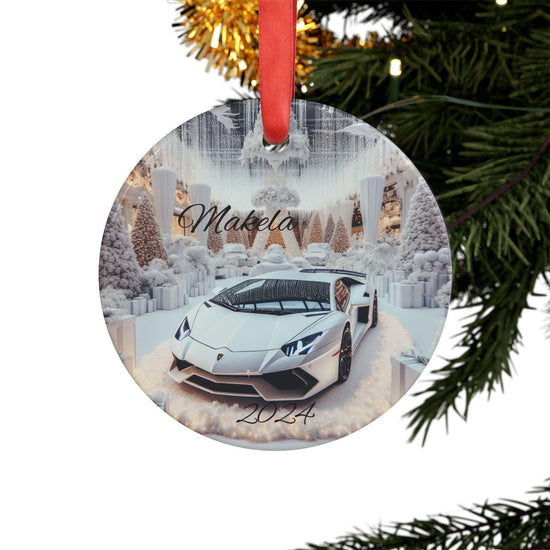 Luxury Car Acrylic Ornament, Personalized Holiday Décor, Christmas Tree Decoration, Unique Gift for Car Enthusiasts, Lamborghini