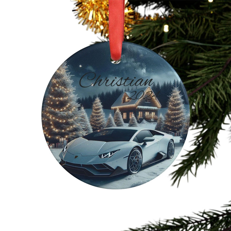 Personalized Acrylic Ornament with Car Design, Custom Holiday Decoration, Unique Gift for Car Lovers, Tree Decor, Keepsake, Lamborghini The Aurora Touch