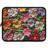 Floral 3D Embroidered Laptop Sleeve, Stylish Tech Case, Laptop Bag, Gift for Her, Cute Computer Sleeve, Spring Accessories