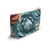 Floral Accessory Pouch, Stylish Makeup Bag, Travel Organizer, Gift for Her, Spring Floral Design, Cute Toiletry Bag