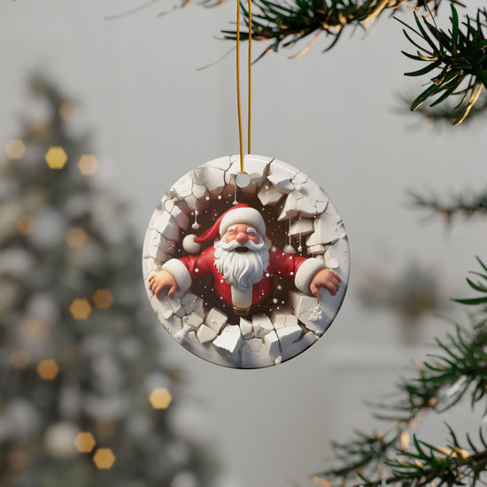 Adornos navideños de cerámica decorativos 3D, de doble cara (1 pieza, 3 piezas, 5 piezas, 10 piezas) - Decoración festiva, decoración para árbol de Navidad, regalo para