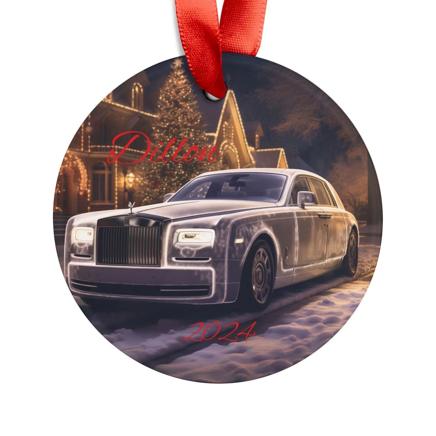 Personalized Acrylic Ornament, XMAS Decoration, Custom Holiday Keepsake, Gift for Car Lovers, Winter Decor, Family Ornament, Rolls Royce The Aurora Touch