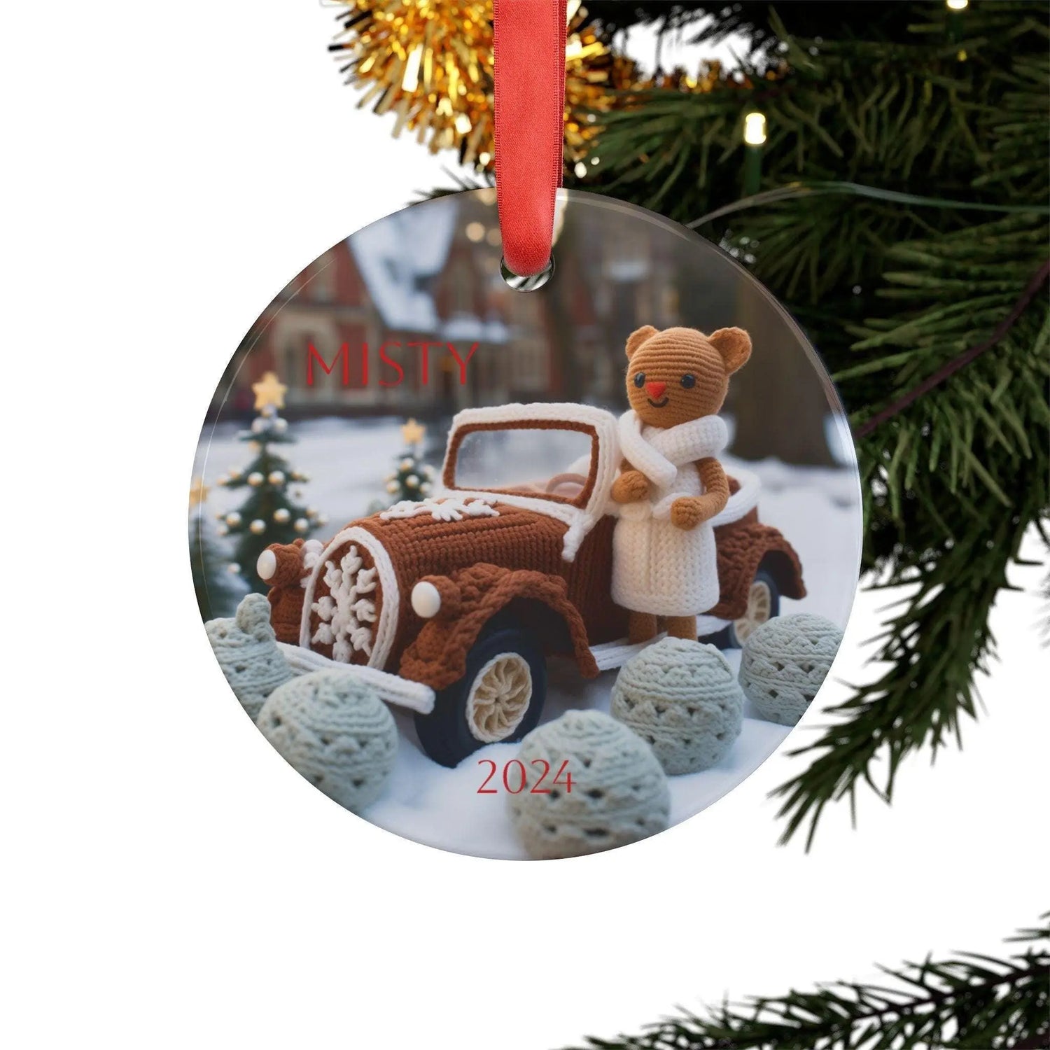 Personalized Acrylic Ornament, Holiday Decor, Christmas Gift, Keepsake, Customizable Ornament for Tree, Gift for Family The Aurora Touch