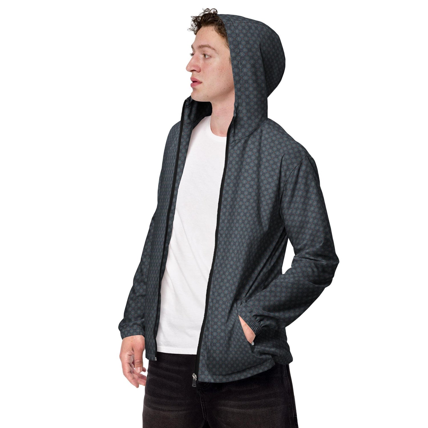 Men’s Geometric Windbreaker Jacket – Casual & Stylish Lightweight Jacket for All Seasons